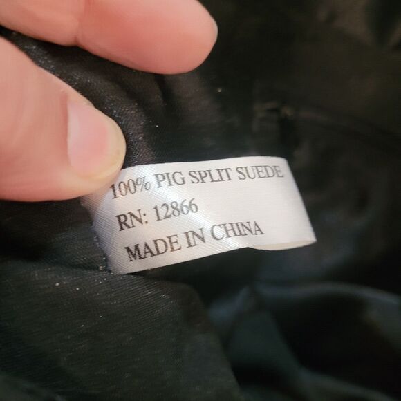 Vintage Boho Suede Fringe Purse Black Ward 1970s Style NEW FLAW READ - Picture 5 of 16